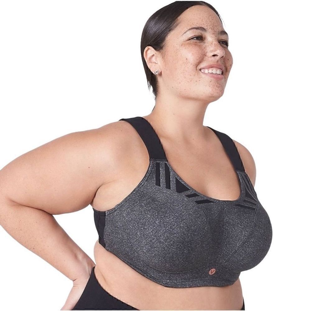 Livi active max support underwire gray high impact sports bra size 44DD